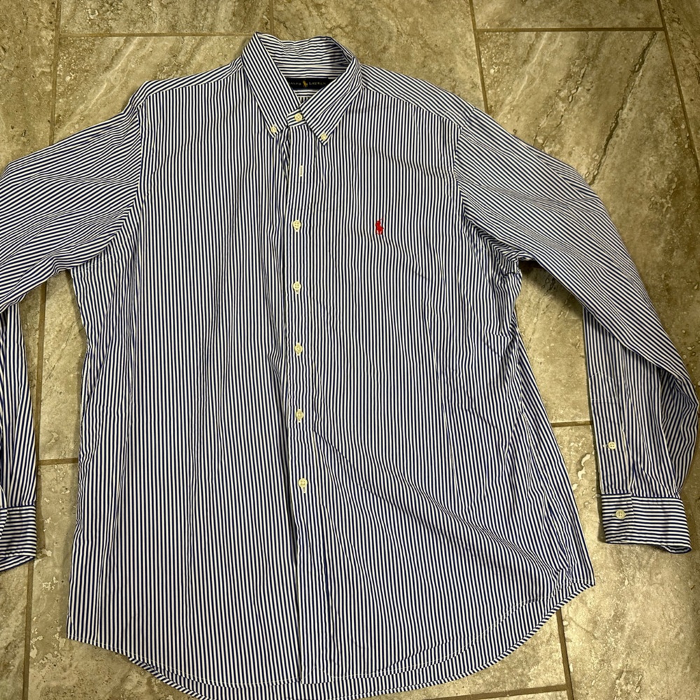 Polo Ralph Lauren Button-Down Collard Striped linen Shirt | Size: XL